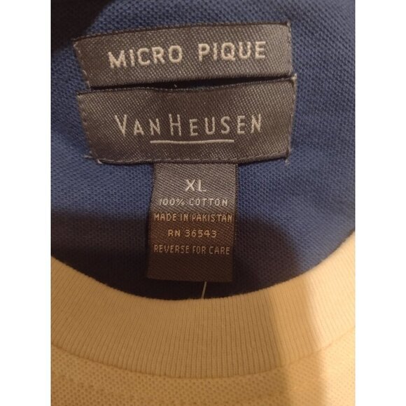 New Van Heusen Mens XL Yellow Micro Pique Short Sleeve T-Shirt Cotton NWT - Picture 7 of 9